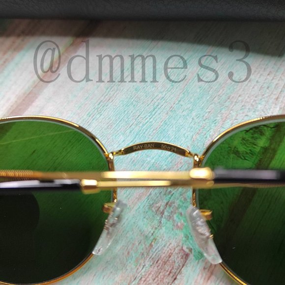 New Ray-Ban Round Metal Classic 3447 Authentic Dark green lenses with gold frame main image 4